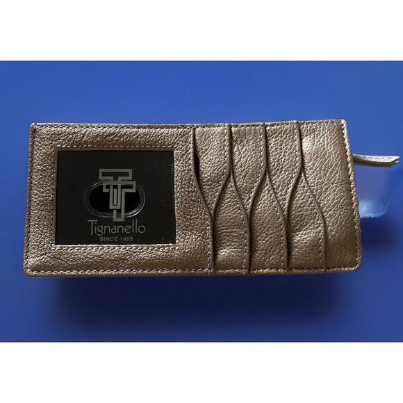 Tignanello Satin Metal Pebble Leather Double Zip Top Satchel w/Slim Wallet NWT - Picture 6 of 11